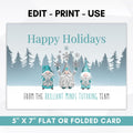 editable gnome Christmas card set